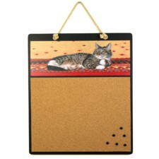 cat reclining cork board