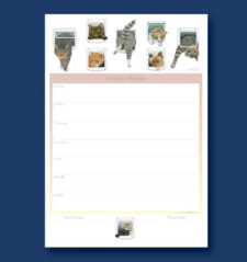 janet pidoux cat weekly planner wp41